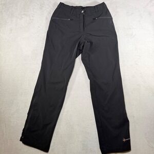 Moonstone Womens Black Nylon Stretch Hiking Pants Outdoor Zipper Hem Size Medium